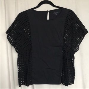 Madewell Eyelet floatweave top blouse XS
